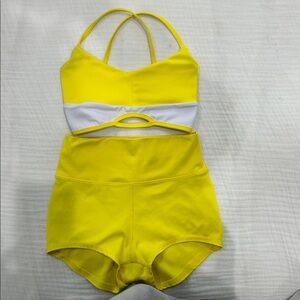 Five the label dance wear yellow/white contrast dance outfit